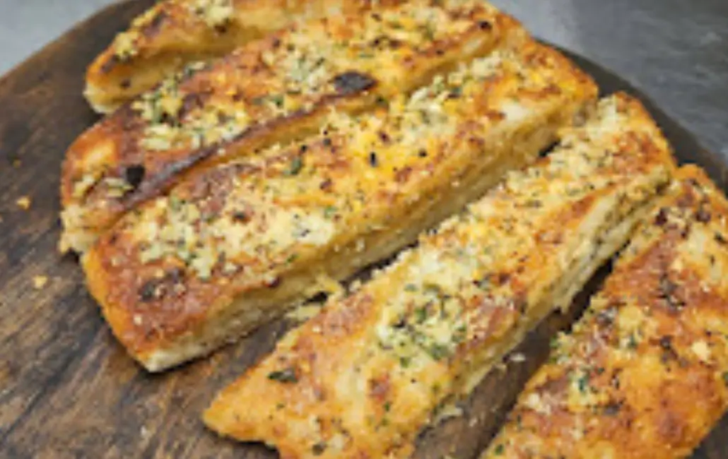 A close up of some food on a wooden board